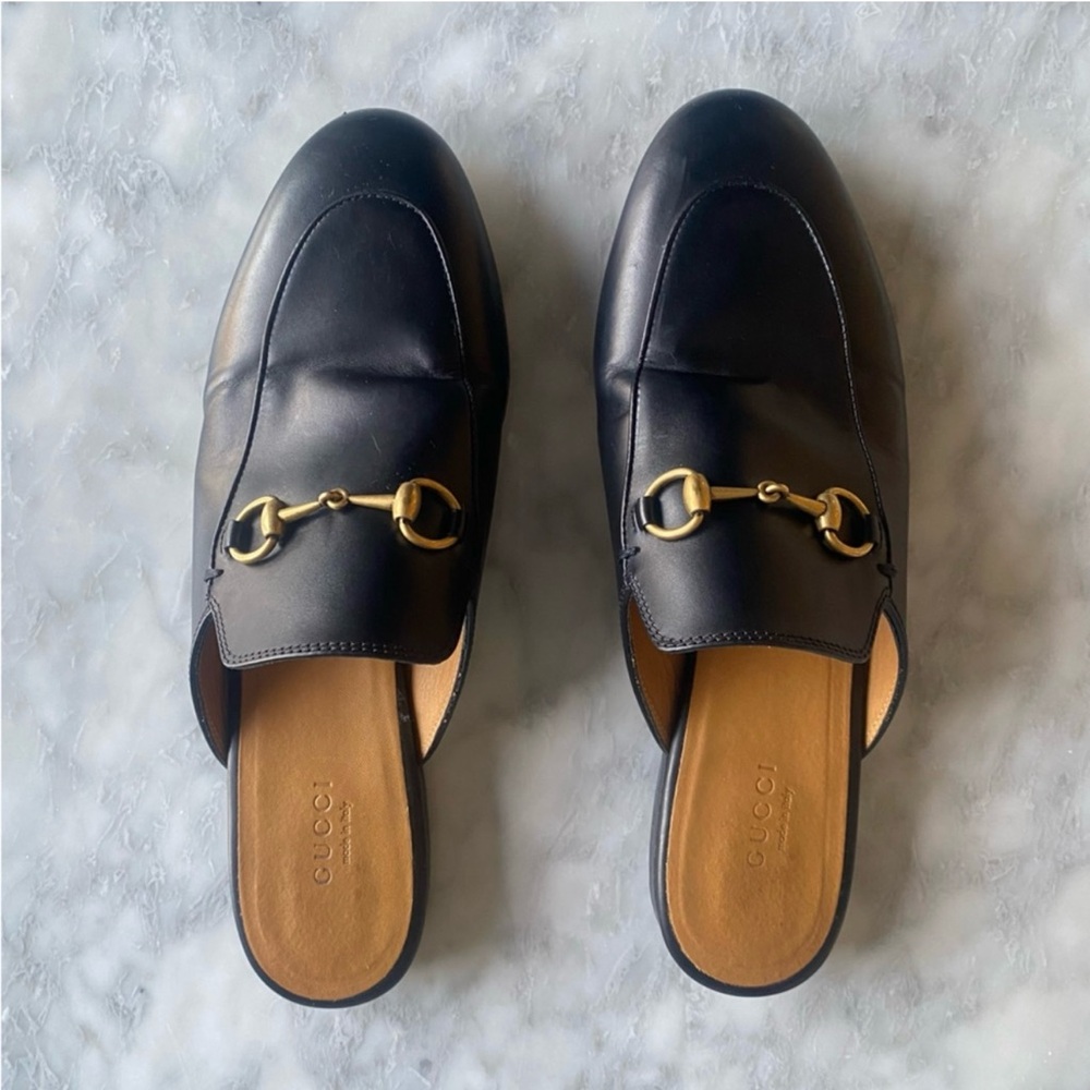 Gucci Princetown Leather Slippers / Mules